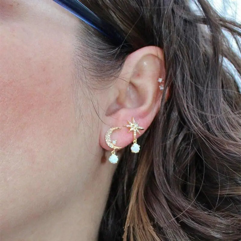 Pendientes de luna y estrella