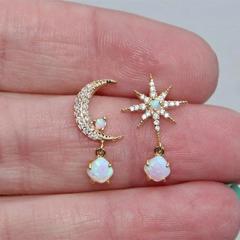 Pendientes de luna y estrella
