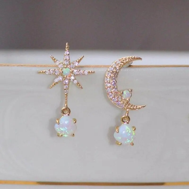 Pendientes de luna y estrella