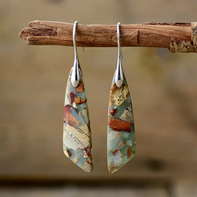 Pendientes vintage de piedra natural