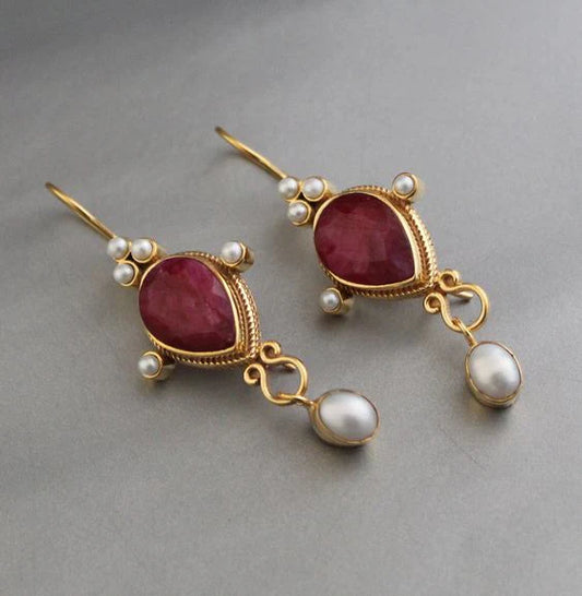 Pendientes de rubí vintage