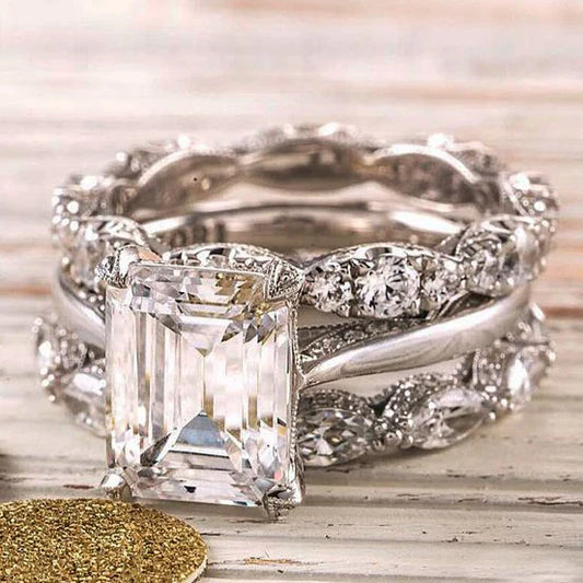 Anillo vintage de capas brillantes