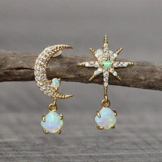 Pendientes de luna y estrella