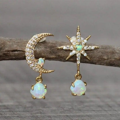 Pendientes de luna y estrella