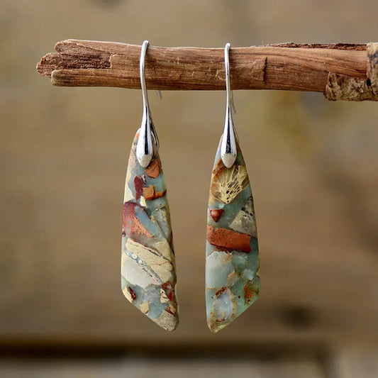 Pendientes vintage de piedra natural