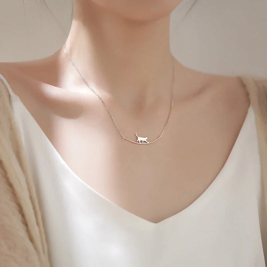 Collar de gato de plata