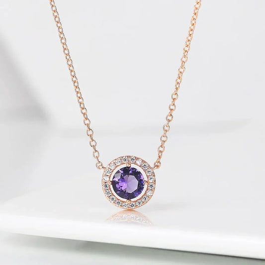 Collar vintage morado brillante