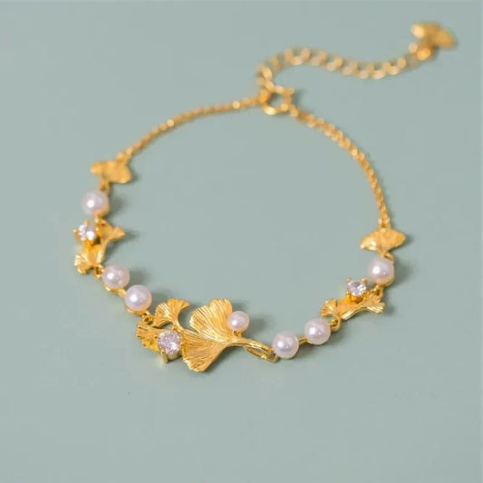 Pulsera clásica con hojas de ginkgo