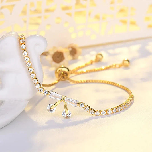 Pulsera ajustable vintage de cristal brillante
